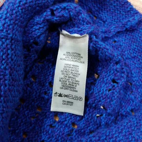 DKNY Knit Cardigan w/ Blue and Purple - Picture 7 of 8